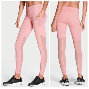Victoria’s Secret Knockout Tigh Medium Rise Leggings With Sides Pockets & Mesh.